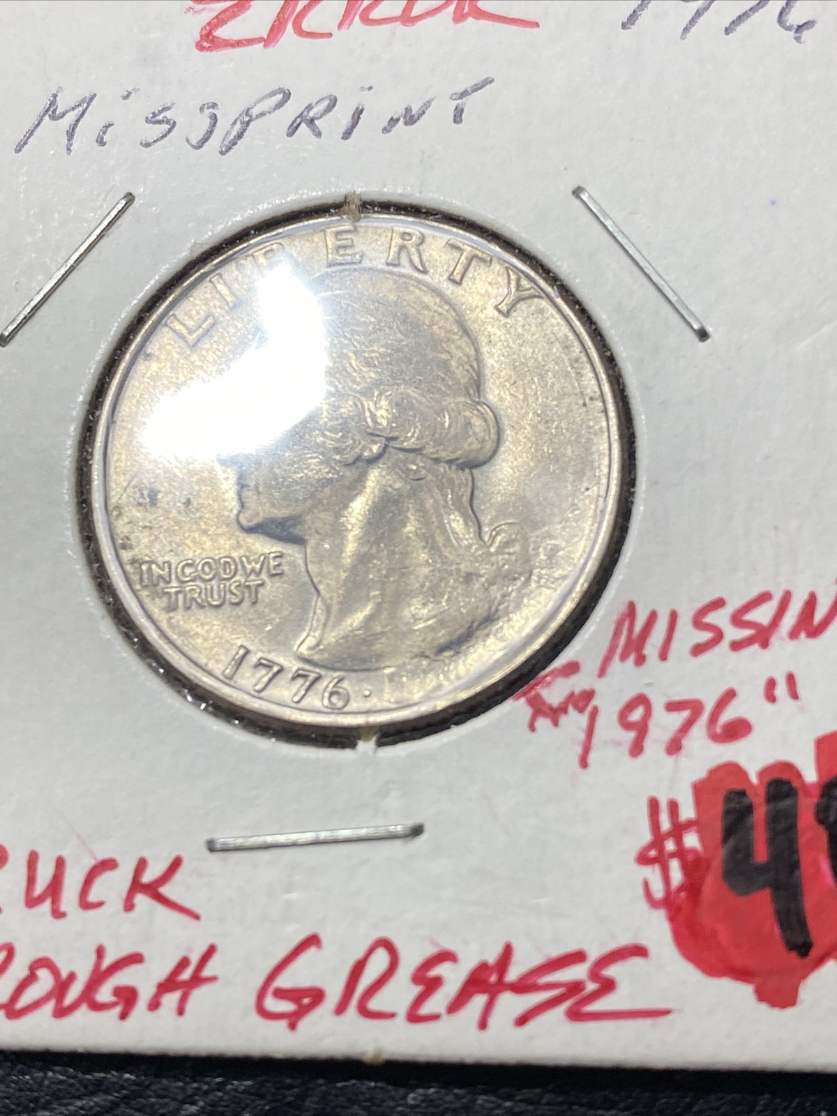 1998 P + 1996 P Kennedy Half Dollars + 1976 Quarter - Struck through Mint Errors