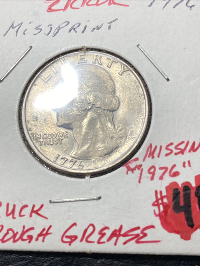 1998 P + 1996 P Kennedy Half Dollars + 1976 Quarter - Struck through Mint Errors