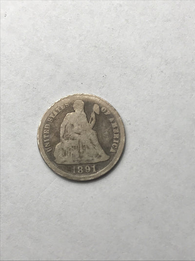 1891 S Seated Liberty Dime 10c 90% Silver Great Coin #YY91S