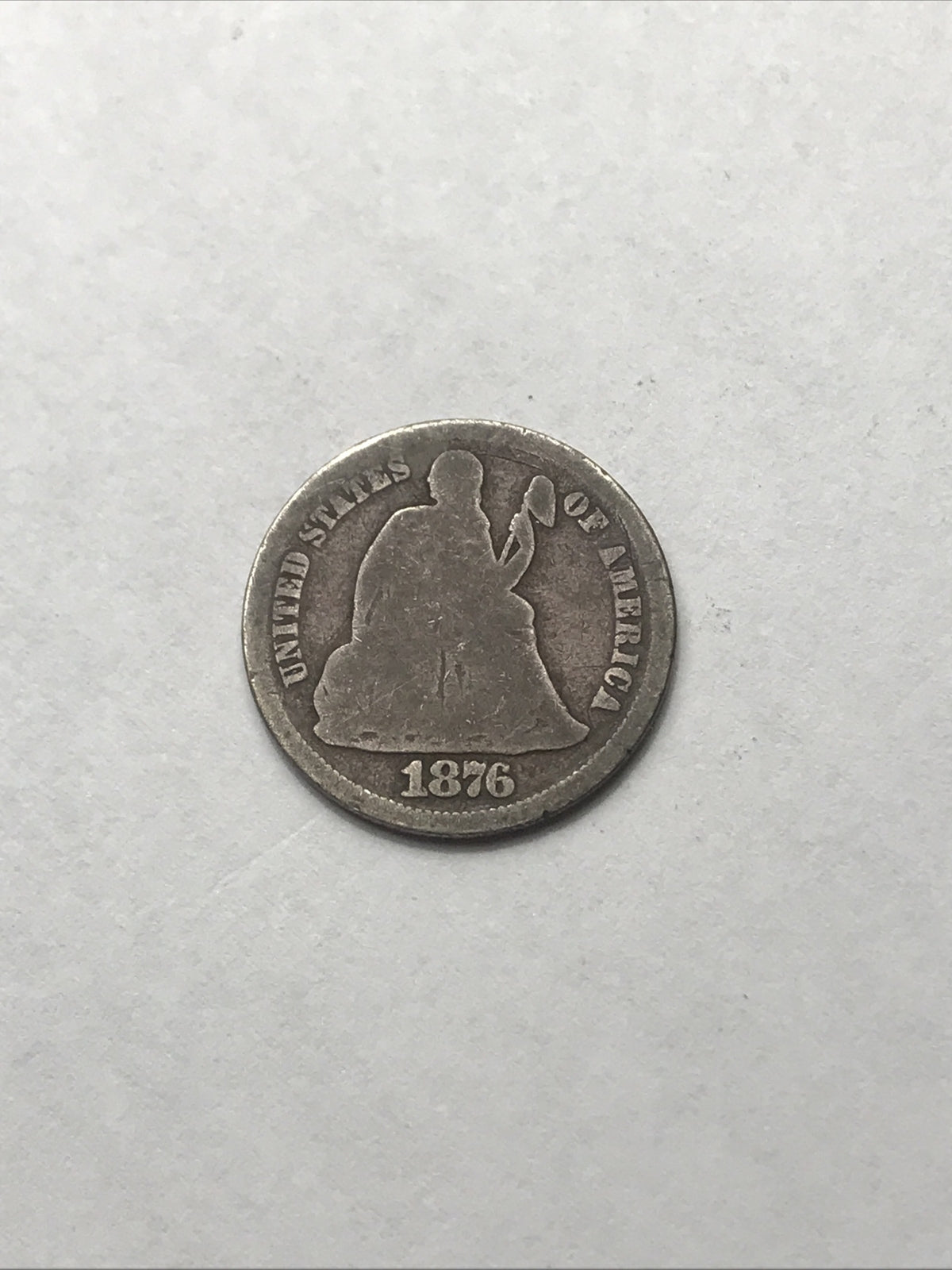 1876 S Seated Liberty Dime 10c Great Coin #HY87