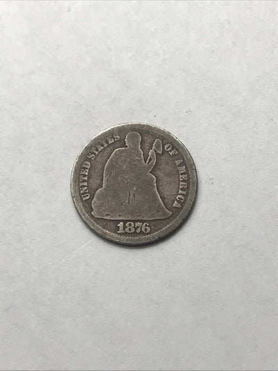 1876 S Seated Liberty Dime 10c Great Coin #HY87