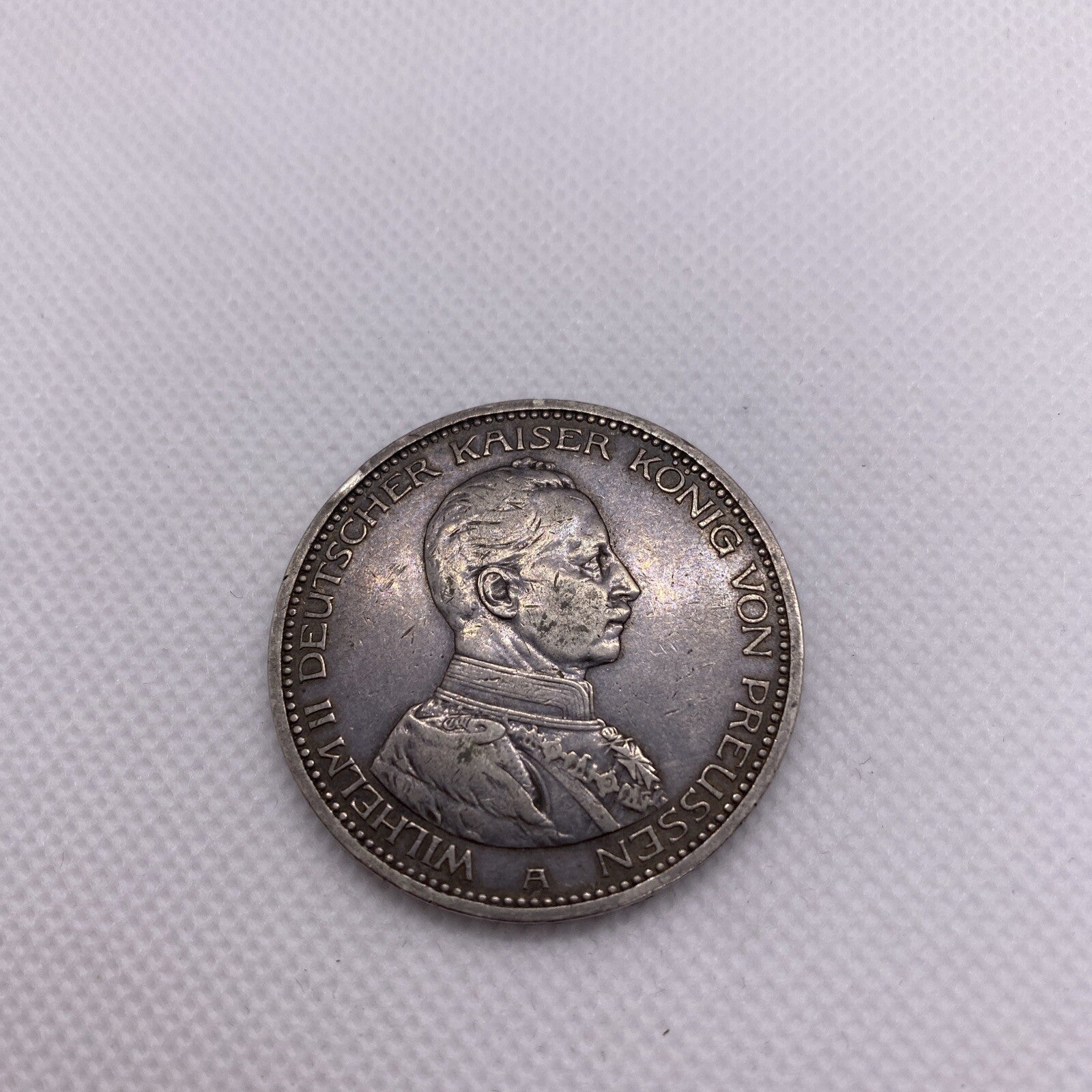 1913-A German States Prussia 5 Mark Silver Coin #48839
