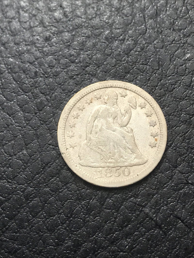 1850 Seated Liberty Dime Philadelphia Mint Silver Coin