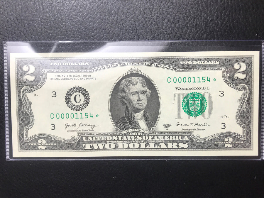 $2 Rare Uncirculated Low FOUR (4) Digits  ⭐️ STAR NOTE ⭐ 1154* 