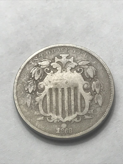 1868 Shield Nickel Beautiful 5c Five Cents Coin