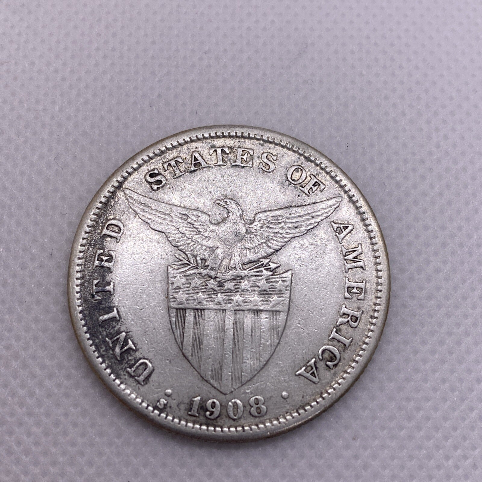 Philippines 1908S One Peso Large Silver Coin #9287-10