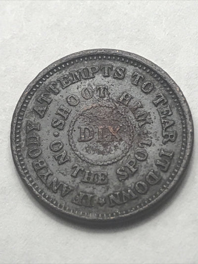 1863 CWT Civil War Token Fuld 207/409b The Flag  Shoot Him on the Spot Dix