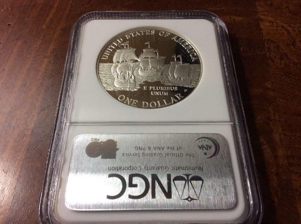2007 JAMESTOWN PROOF COMMEM. SILVER PF 69 DOLLAR NGC PF69 ULTRA CAMEO
