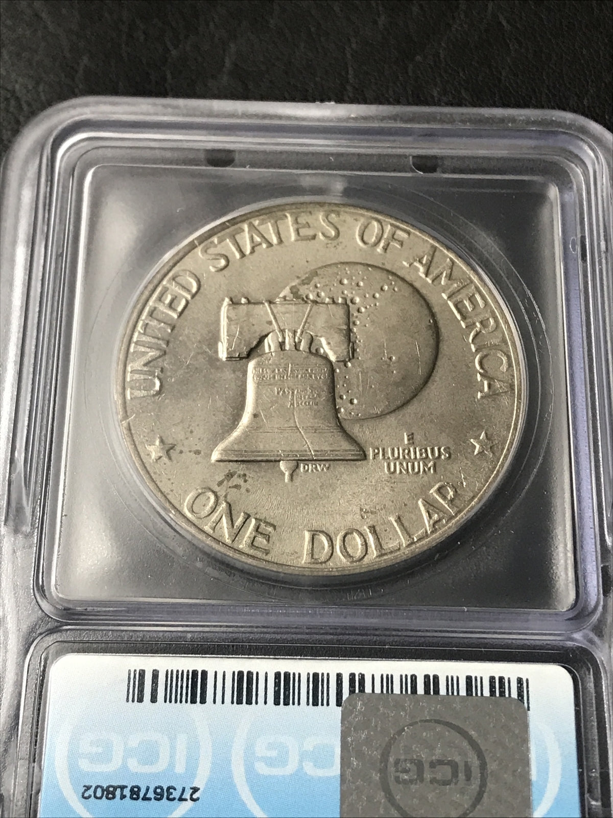 1976 Ike Dollar $1 Struck Thru Error ICG MS61 Mint Error