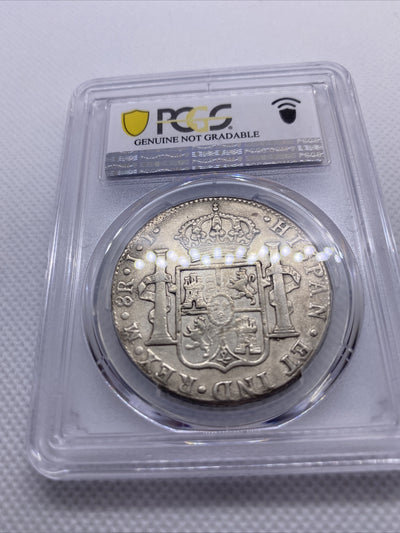 1821 Mo JJ Mexico 8 Reales Silver Ferdinand VII Calico-1337 PCGS VF Det #7949