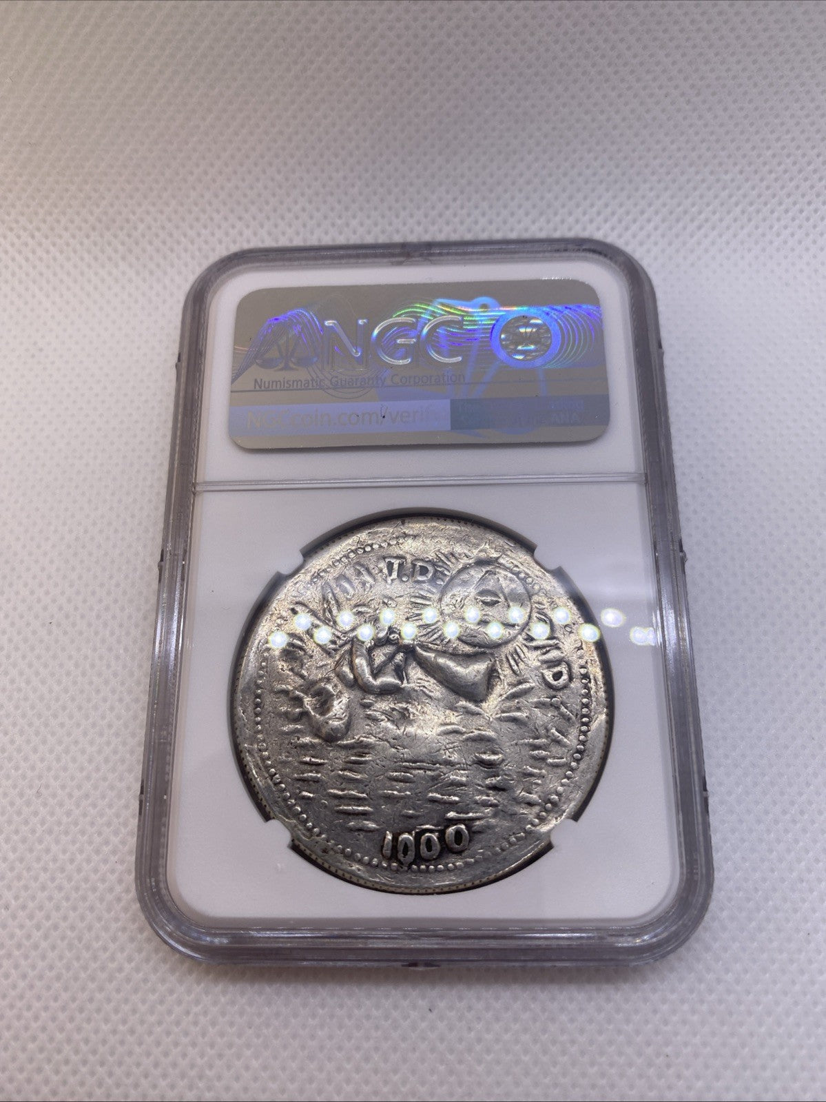 Philipines Honeycutt - 1428 Anting-Anting Silver Medal Graded NGC AU50 RARE