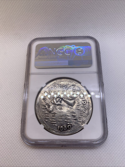 Philipines Honeycutt - 1428 Anting-Anting Silver Medal Graded NGC AU50 RARE