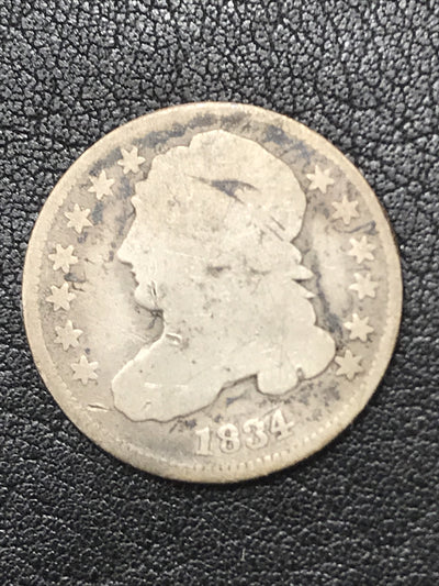 1834 Capped Bust Dime Silver 10c Coin JR-1 R-1 #12496