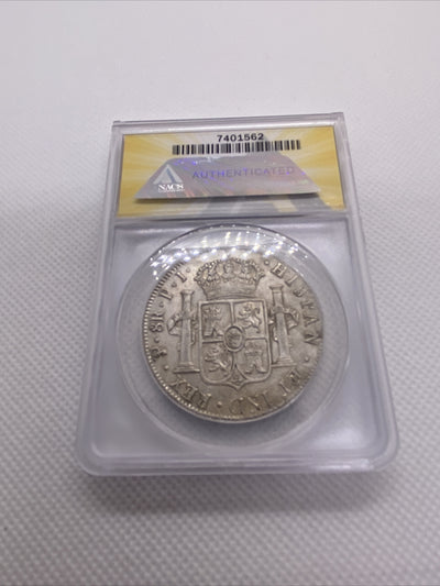 1818 PTS PJ Bolivia Silver 8R 8 Reales AU 55 Details Anacs Silver Potosi #562