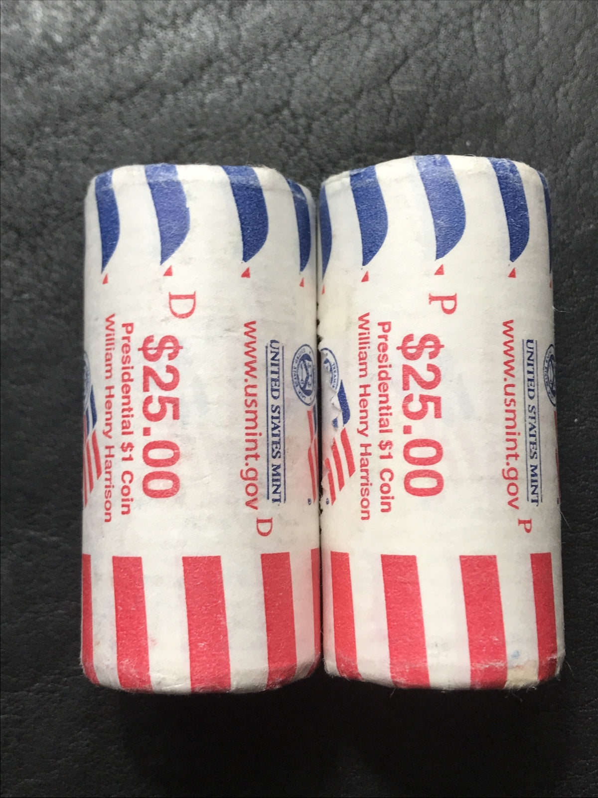 2009 William Henry Harrison Presidential $1 Rolls P & D US Mint Original Wrapped