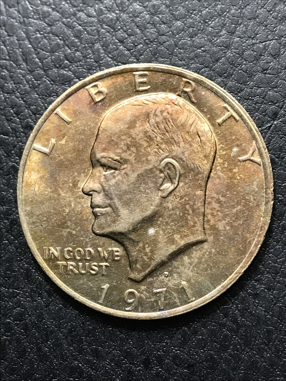 1971-D EISENHOWER TWO(2) $1 DOLLARS BU TONED COINS IN HIGH GRADE #IKE-635GE