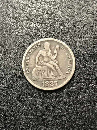 1887 Seated Liberty Dime Silver Coin #6590