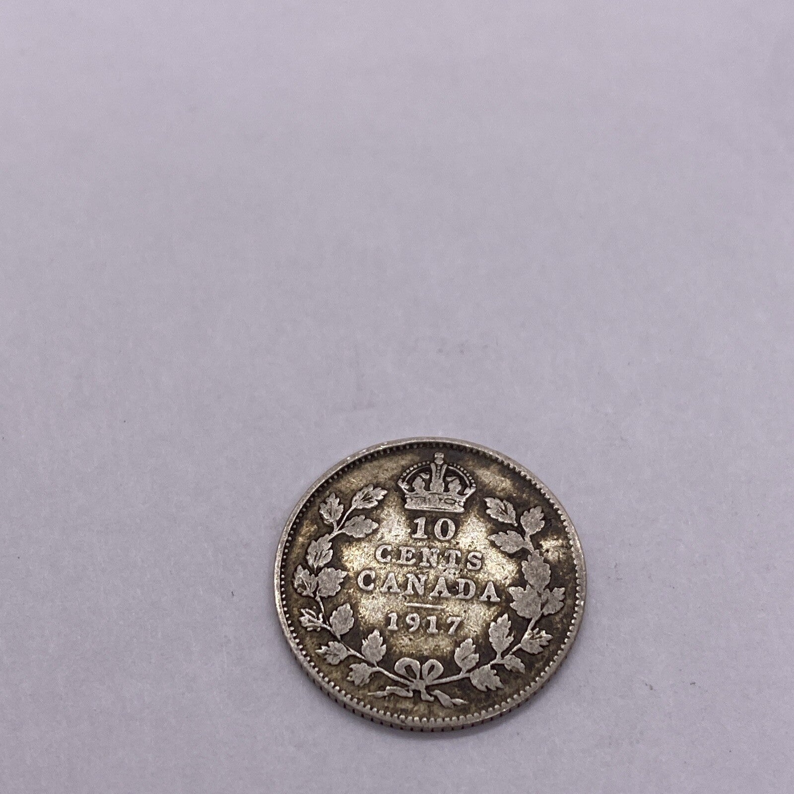 1917 Canada 10 Cent Dime Silver Coin George V  Silver Coin #1249-10