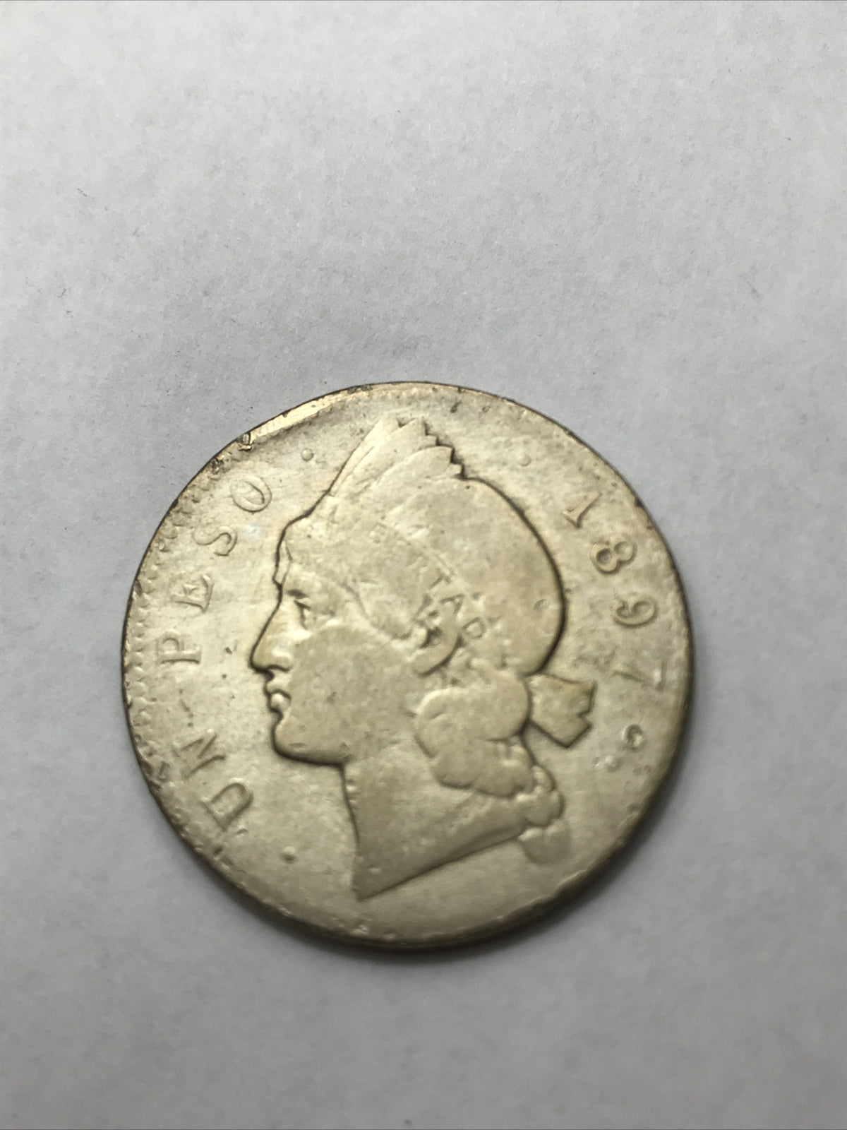 1897A 1 Peso Silver Crown One Peso Dominican Republic Silver