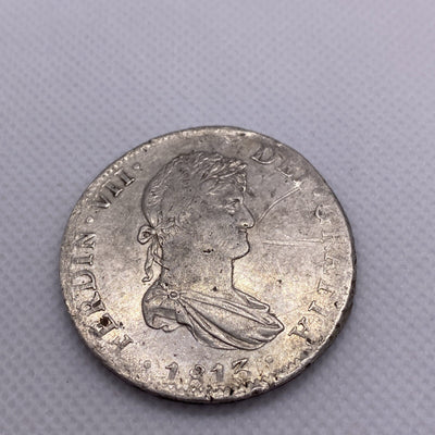 1813 JJ 8 Reals Silver Mexico Coin 8 R Silver Coin Ferdinand VII 7 #4367