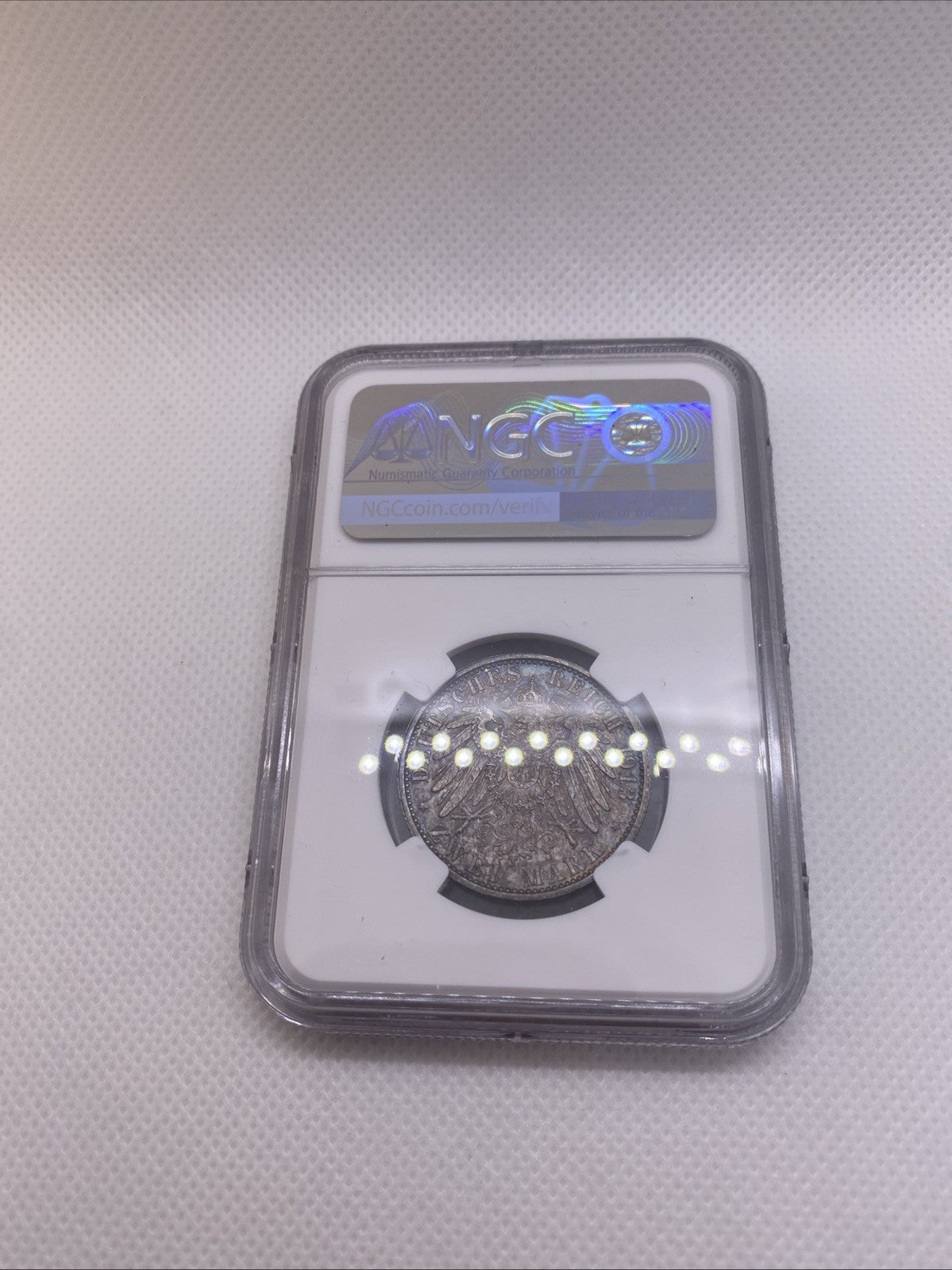 1913 A Two Mark Prussia Silver Jubilee  2M NGC MS63 Germany Silver Coin Toned