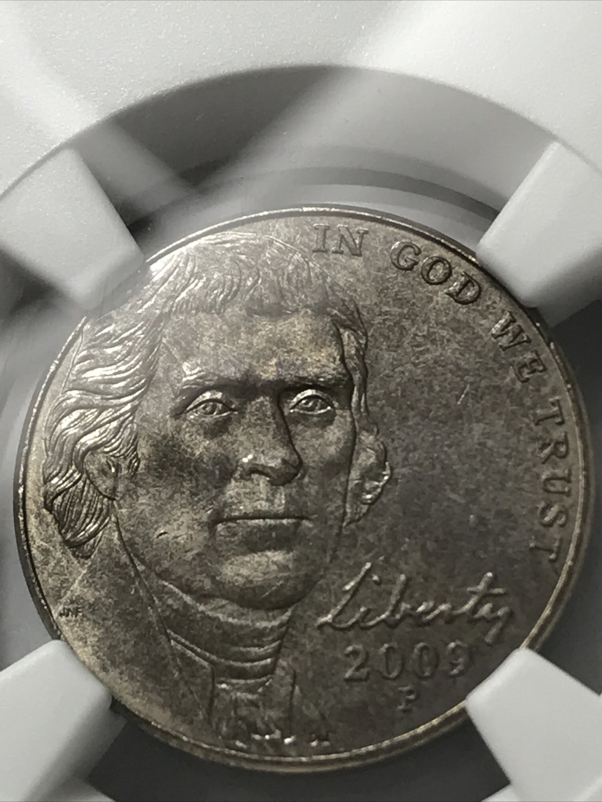 2009 P Nickel 5C MS65 6FS Sintered Planchet Error Coin and Error Label