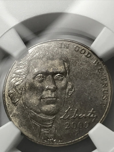 2009 P Nickel 5C MS65 6FS Sintered Planchet Error Coin and Error Label