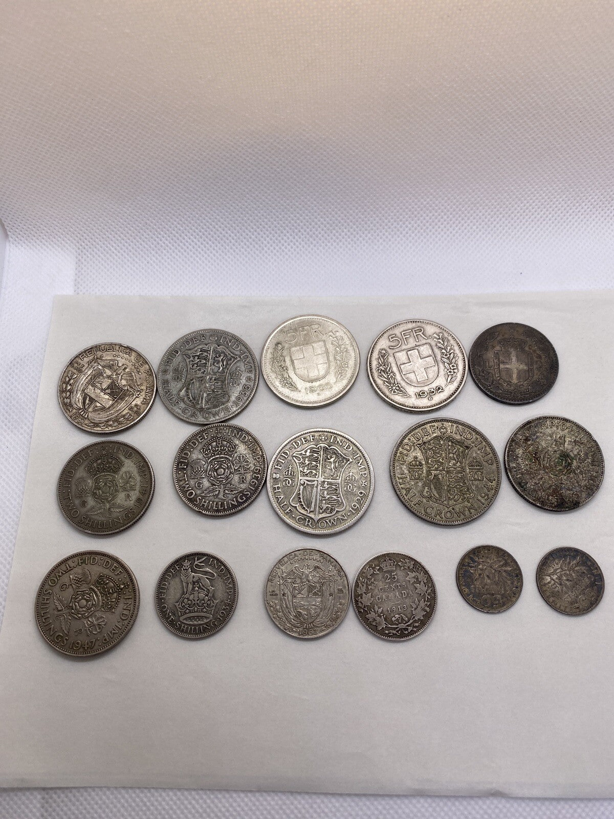Silver Foreign Coins Lot 16 Silver Coins Big Great Looking Lot #344-10