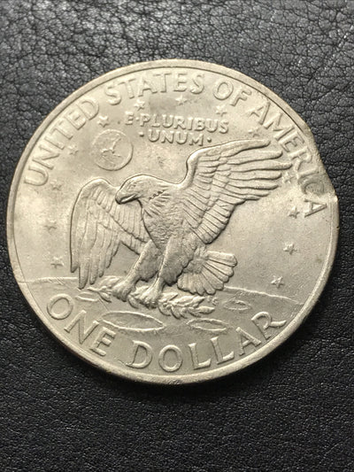 1971 Ike Dollar Clipped Planchet Error Eisenhower $1 One Dollar Error Coin