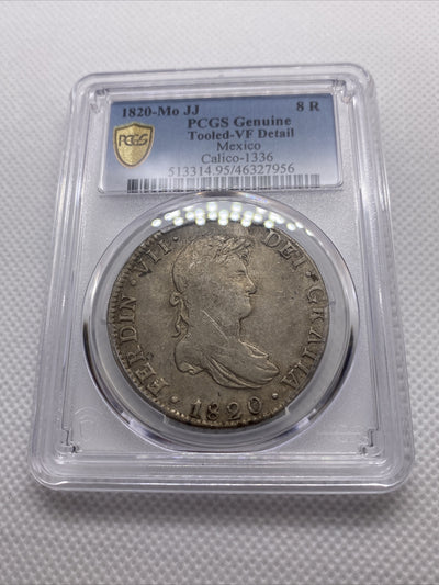 1820MO JJ Mexico 8 Reales 8R PCGS VF Details Silver Coin Calico-1336 #7956