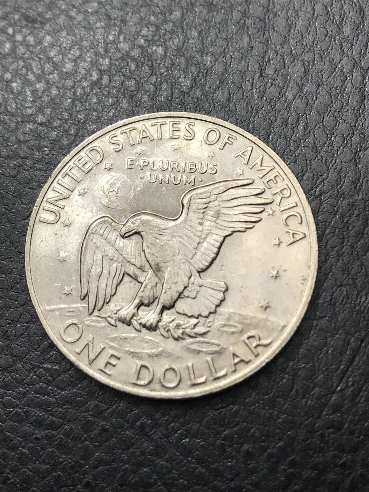 1972 Eisenhower Ike Dollar $1 Mint Error Obverse Struck Through