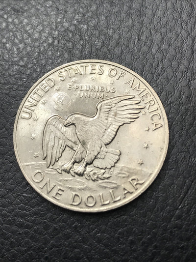 1972 Eisenhower Ike Dollar $1 Mint Error Obverse Struck Through