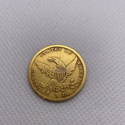 1836 $5 Five Dollars Gold Liberty Half Eagle Coin Beautiful US Gold Coin #8727