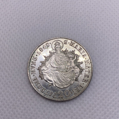 1848 B Hungary 20 Krajczar Silver Coin