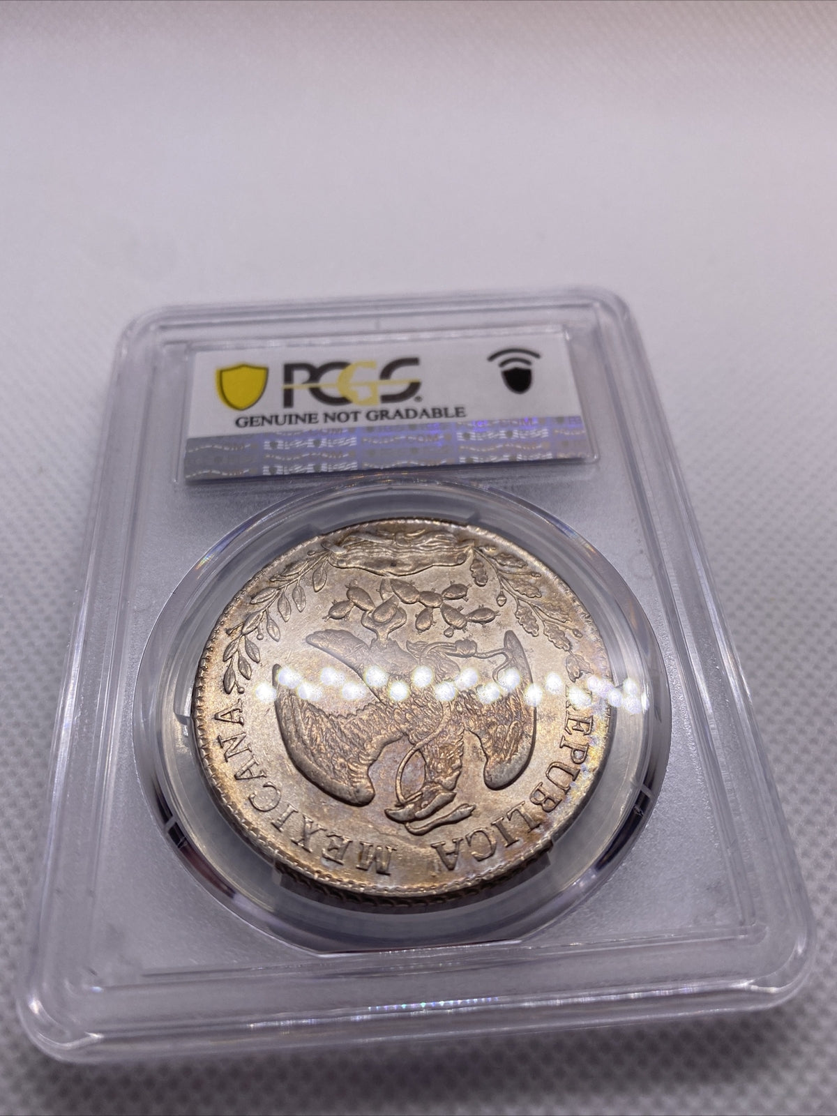1882 MO MH 8 Reales Mexico Eagle Silver PCGS AU Details Beauty Toning RARE #7966