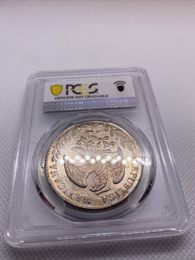 1882 MO MH 8 Reales Mexico Eagle Silver PCGS AU Details Beauty Toning RARE #7966
