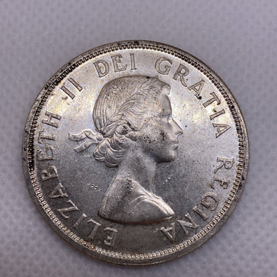 1958 CANADIAN SILVER DOLLAR BEAUTIFUL CANADA SILVER COIN #4700-10