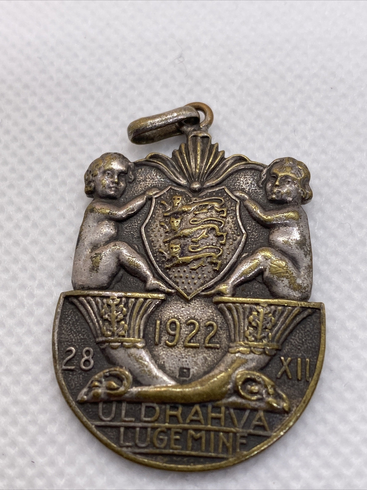 1922 Estonia Population Census Badge Medal With Engraving On The Back SEE