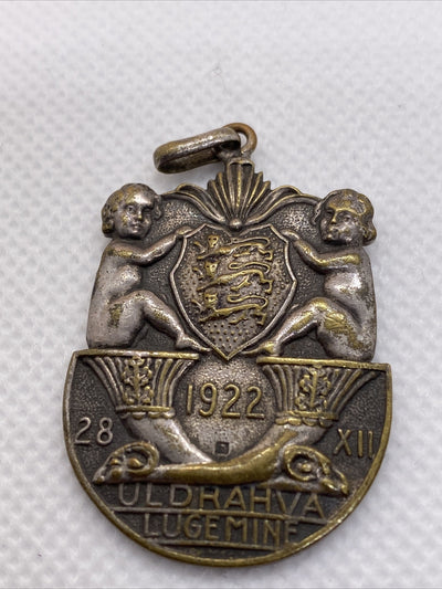 1922 Estonia Population Census Badge Medal With Engraving On The Back SEE