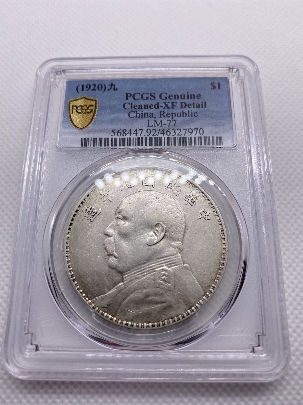 1920 Yr9 China Silver Fat Man Dollar (Yuan) L&M-77 PCGS XF Details Silver #7970