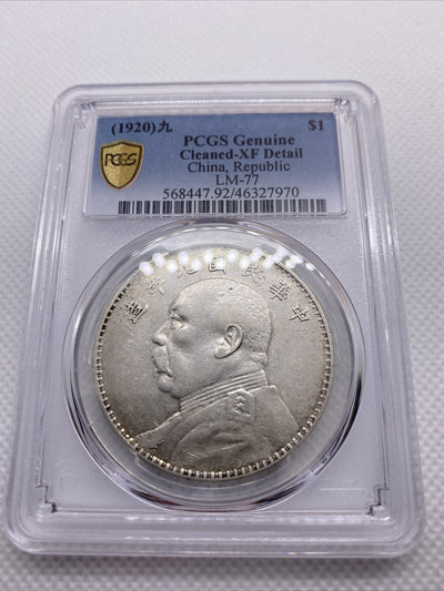 1920 Yr9 China Silver Fat Man Dollar (Yuan) L&M-77 PCGS XF Details Silver #7970