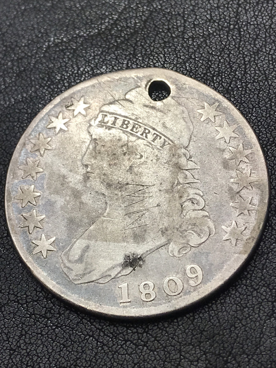 1809 Capped Bust Half Dollar 50C Silver Coin O-115A R-2 Very Rare Variety #PR103