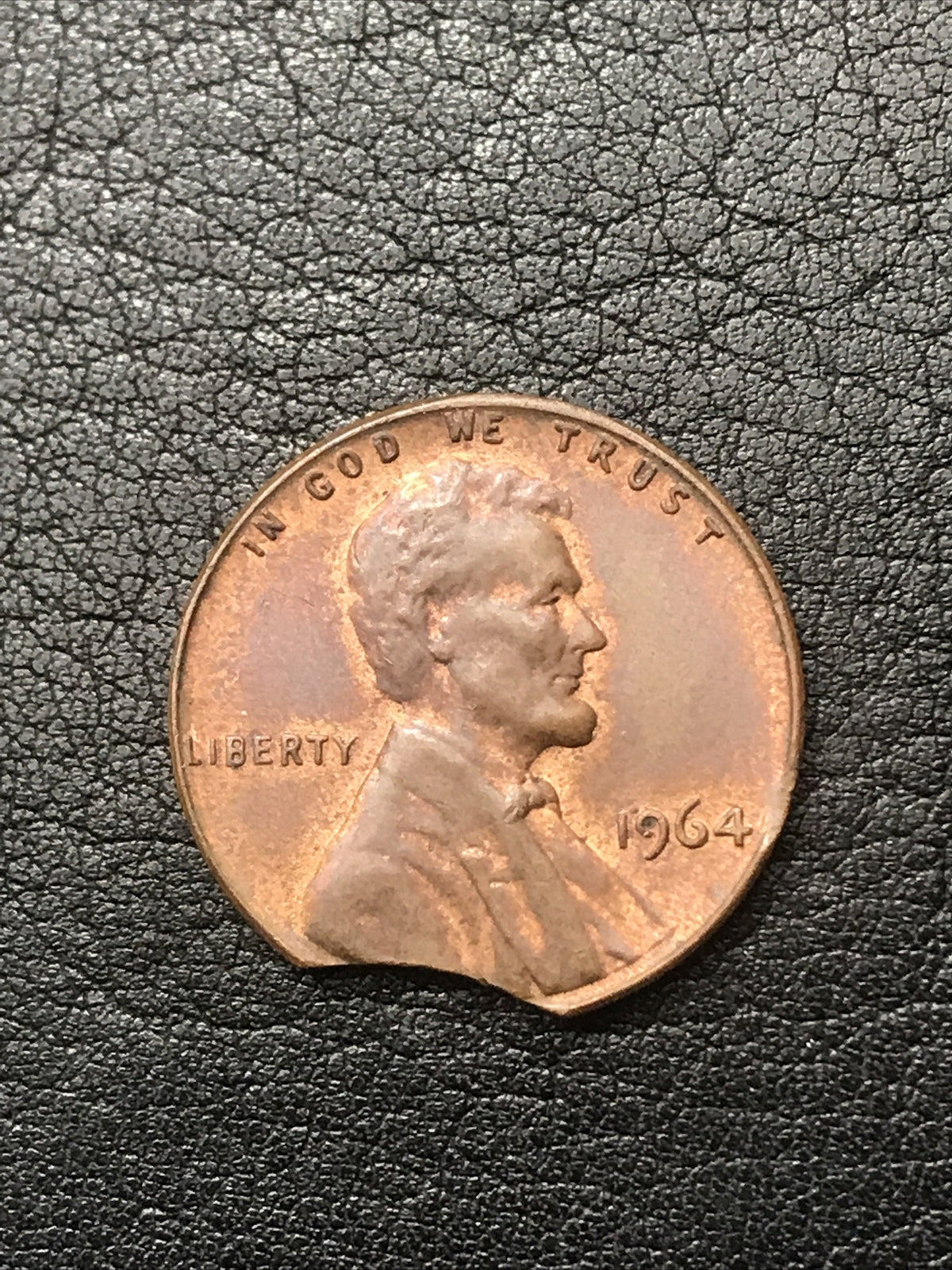 1964 Lincoln Cent Clipped Planchet Mint Error