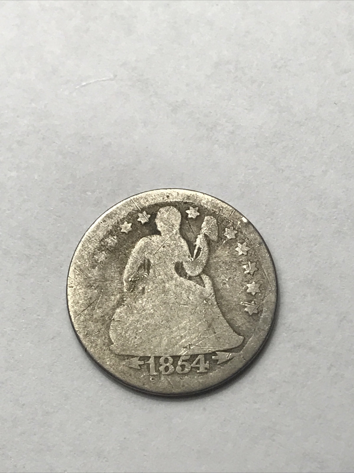 1854 Seated Liberty Dime Silver 90% Coin #BB854 Arrows