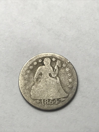 1854 Seated Liberty Dime Silver 90% Coin #BB854 Arrows