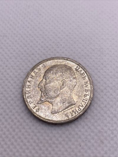 1913 1 Leva  Bulgaria Ferdinand I Silver Coin #1155