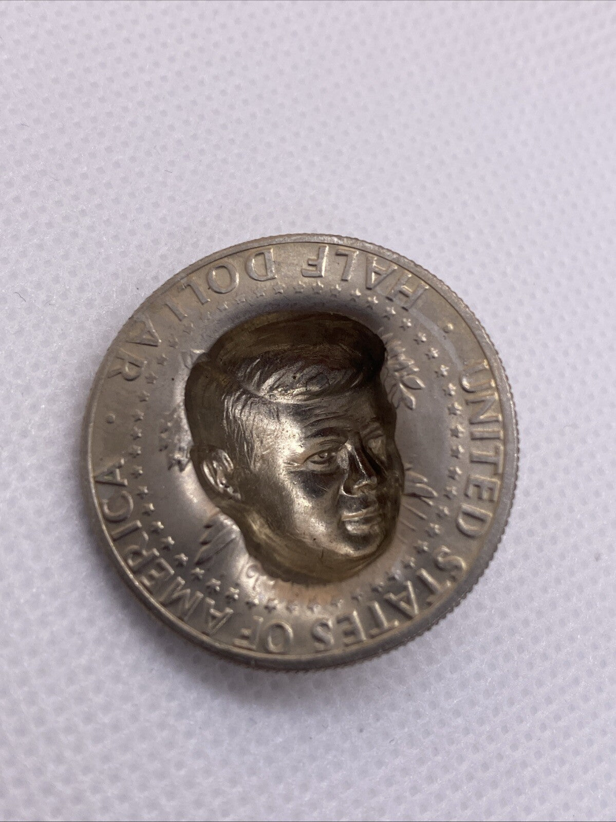 1974 Kennedy Half Dollar 3-D Pop Out Repousse Coin #4569-10