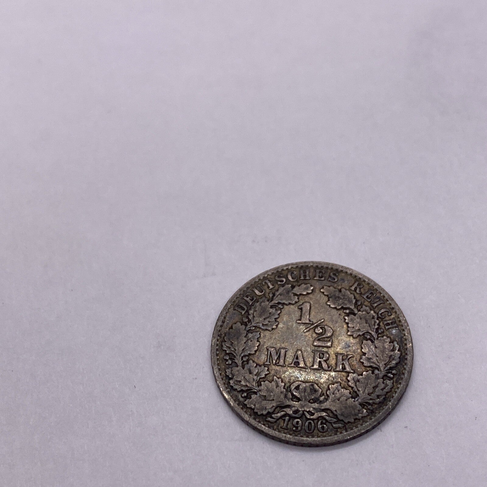 Germany, 1/2 mark, 1906 silver coin German Silver Coin #9228-10