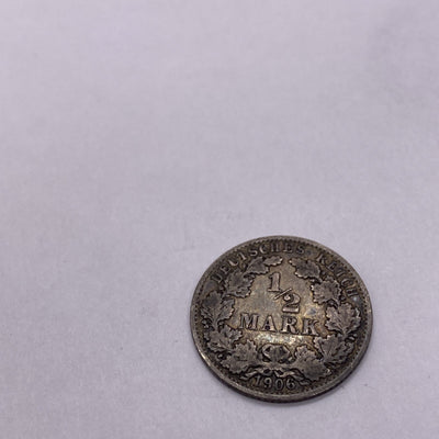 Germany, 1/2 mark, 1906 silver coin German Silver Coin #9228-10