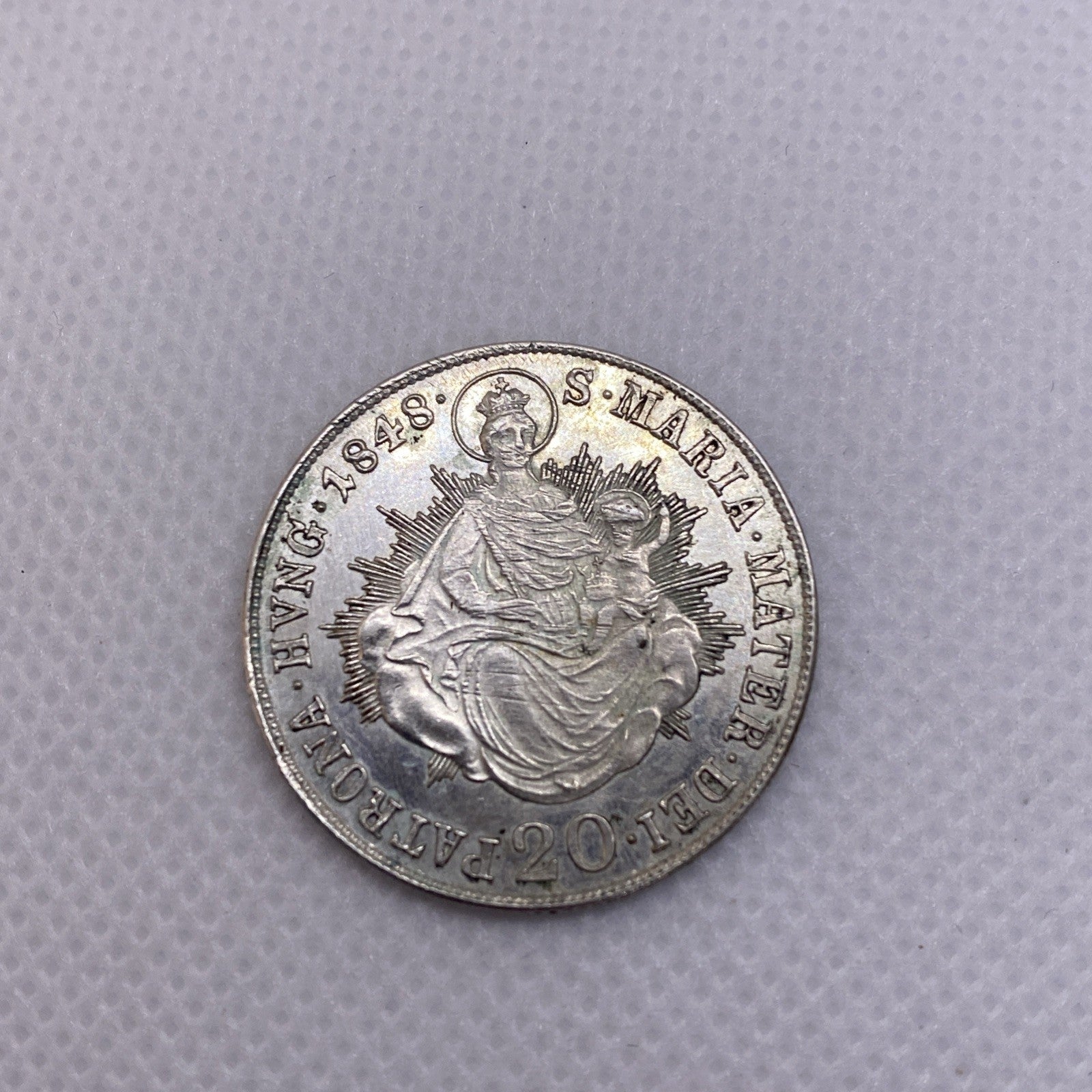 1848 B Hungary 20 Krajczar Silver Coin